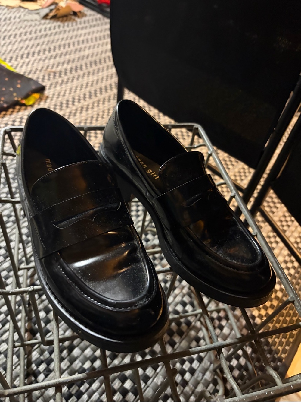 Madden Girl Black Patent Penny Loafers